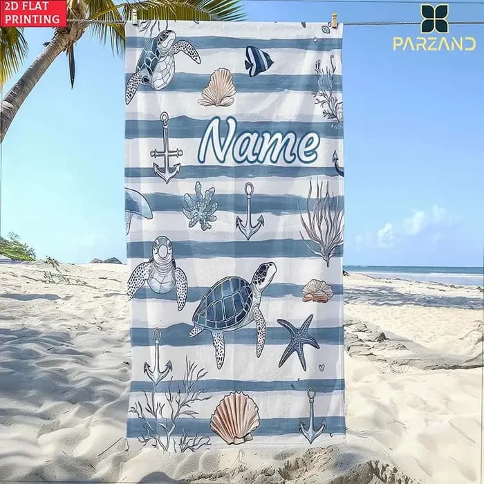1 pièce Serviette de plage personnalisée tortue marine