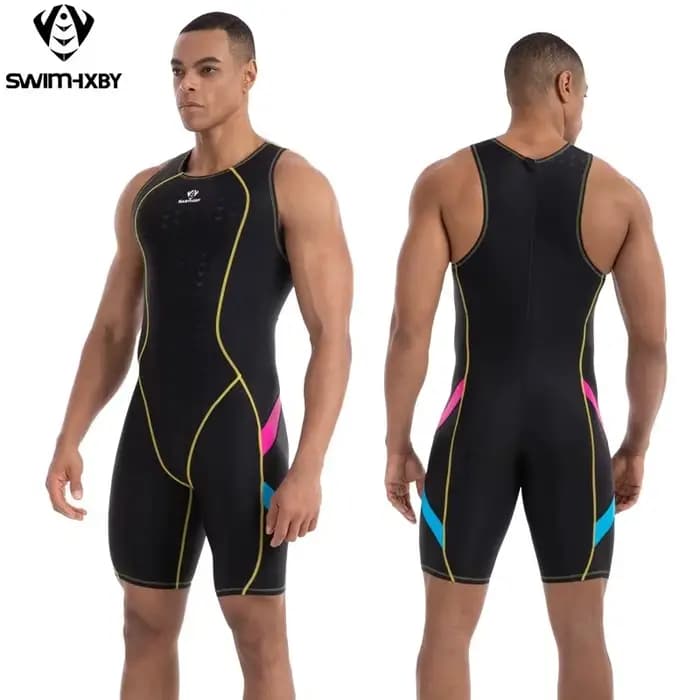 Sharkskin une pièce maillot de bain genou longueur course