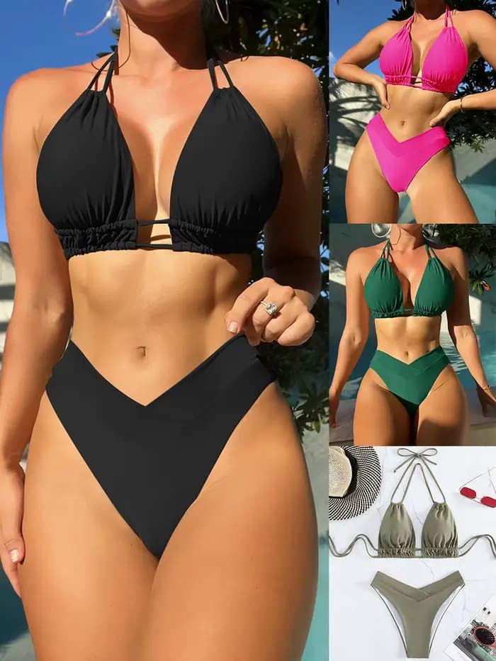 Maillot de bain en nylon solide pour femmes