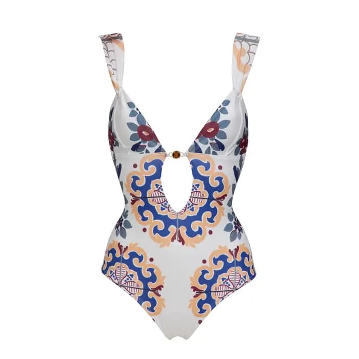 Ensemble bikini sexy à col en V avec jupe