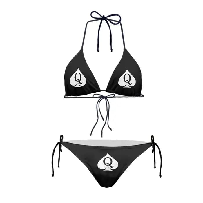 Queen of Spades-Maillot de bain dos nu avec bikini pour femme