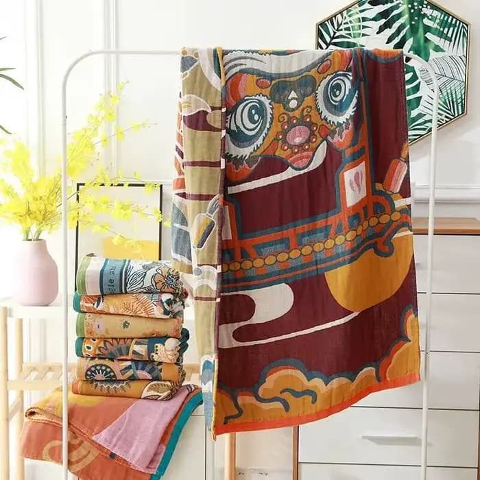 Serviette de bain en gaze de coton absorbante et douce pour adulte