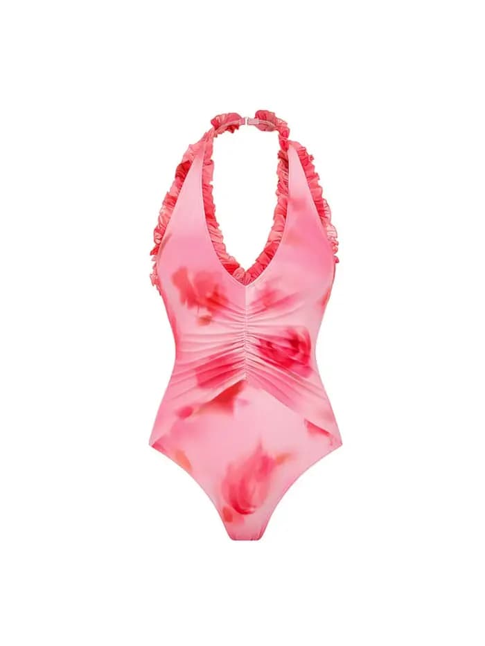Maillot de bain à fleurs roses