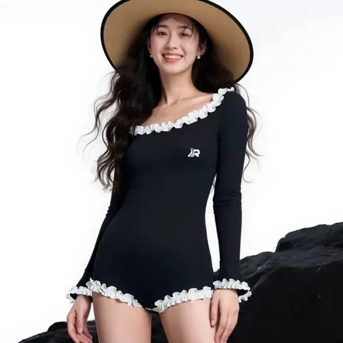 Nouveau Maillot de Bain Une Pièce Noir 2026 pour Femme