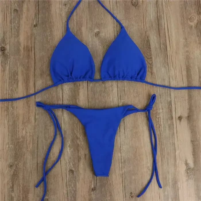 Femmes string Bikini ensemble côté cravate Sexy maillot de bain Style bandeau