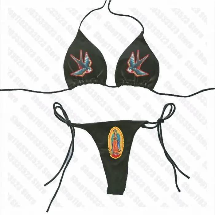 Ensemble de bikini esthétique à motifs graphiques pour femme