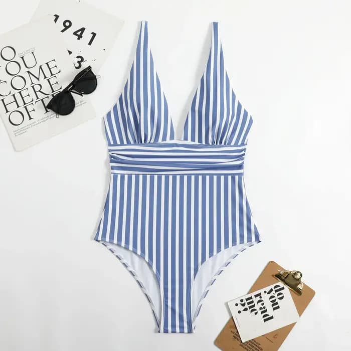 Maillot de bain tendance une pièce bandes maillots