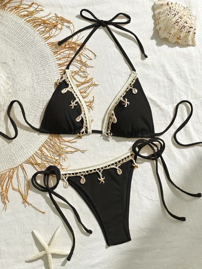 Ensemble de maillot de bain deux pièces côtelé pour femme 2026