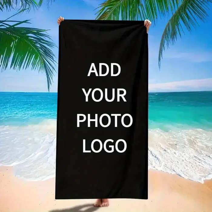 Serviette de plage personnalisée avec photo/logo