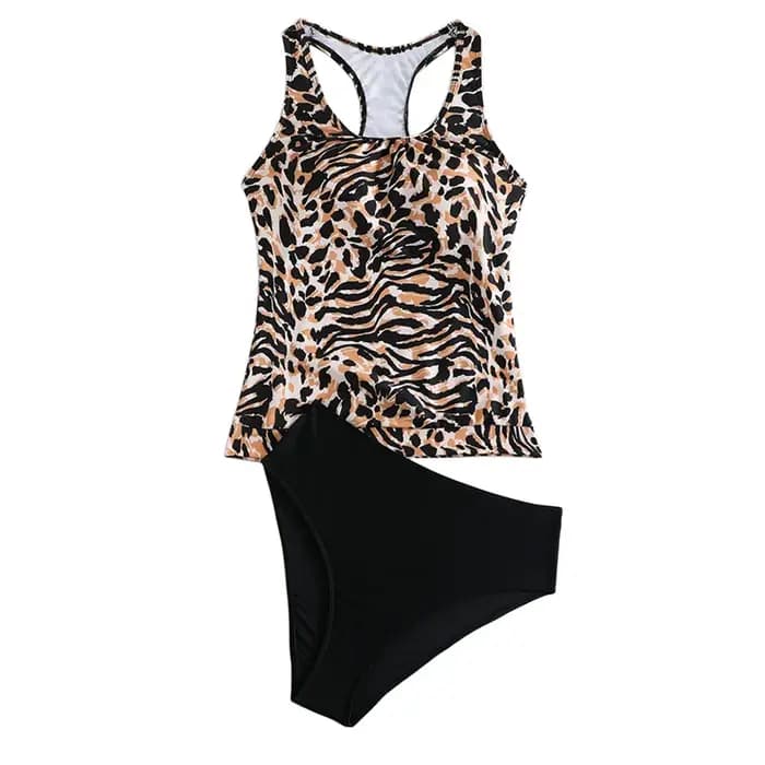Maillots de bain pour femmes, ensemble Tankini, haut avec short, taille basse, maillots de bain sportifs, bas de Bikini, deux pièces, contrôle du ventre