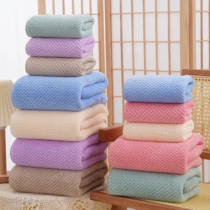 Serviette de bain en velours corail épais de haute qualité