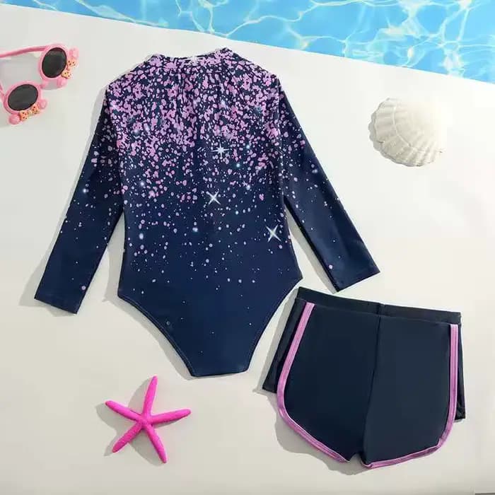 Maillot de bain une pièce imprimé pour filles 2026 avec short intégré