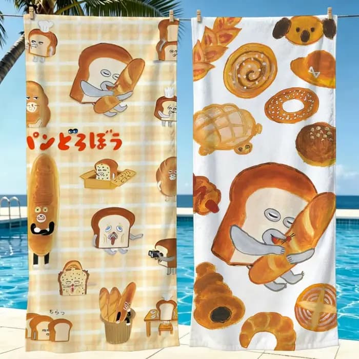 Serviette de bain en microfibre à séchage rapide Cartoon B-Bread Thiefs pour la natation