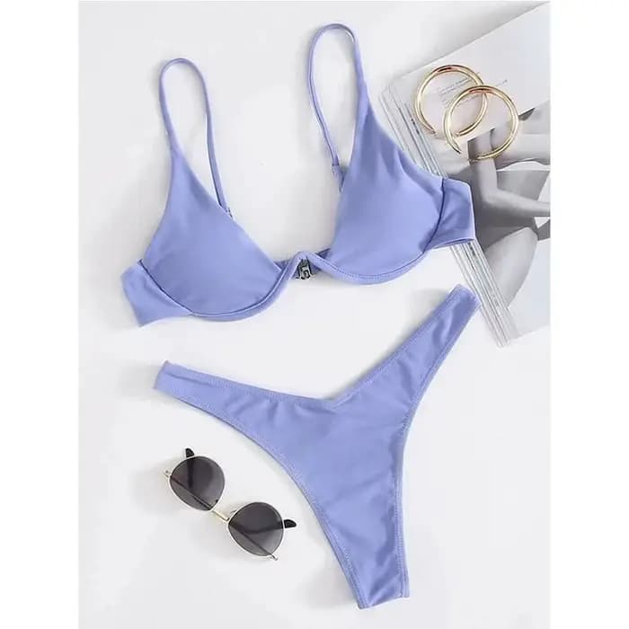 Sexy à armatures Bikini femmes solide Push Up soutien-gorge string maillot de bain 2025 deux pièces