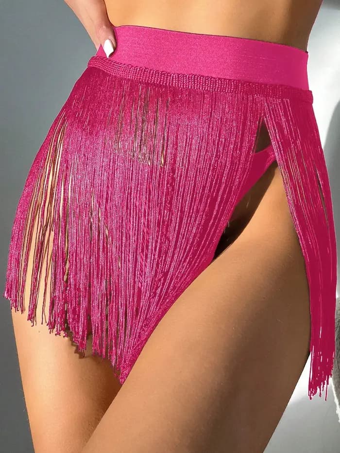 Maillot de bain 2025 nouvelle jupe courte à franges chemise de station de plage