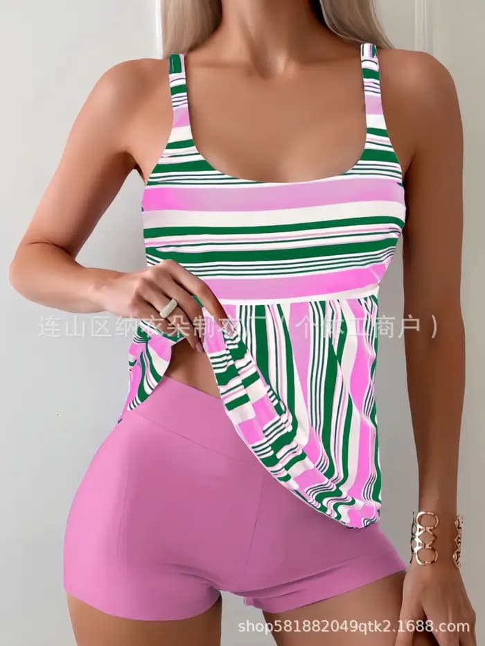 Maillot de bain bikini imprimé amincissant pour femme