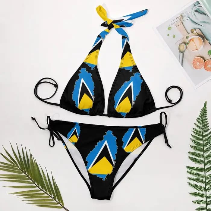 Tenues de maillot de bain personnalisées, élégantes et stylées, ensemble de vêtements de plage Sainte-Lucie